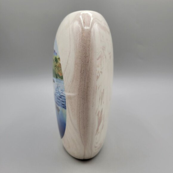 Mt Saint Helens Ashware Vase Orca Whales Puget Sound Cougar Washington Ceramic - Picture 2 of 7